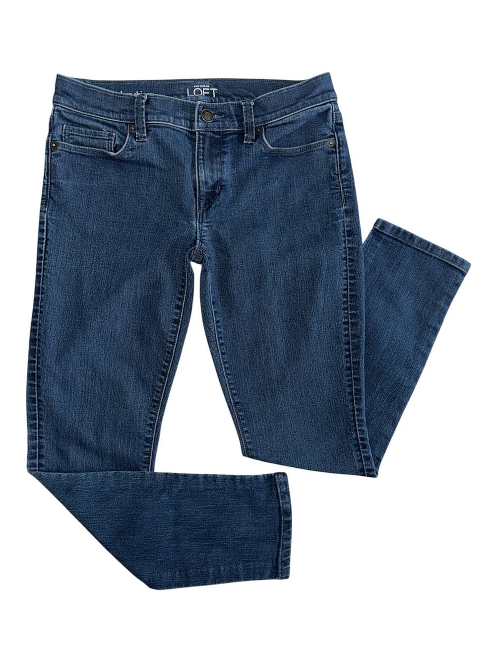 Ann Taylor Loft Women’s Dark Wash Denim Modern Skinny Jean Size 6 Petite - Picture 2 of 10